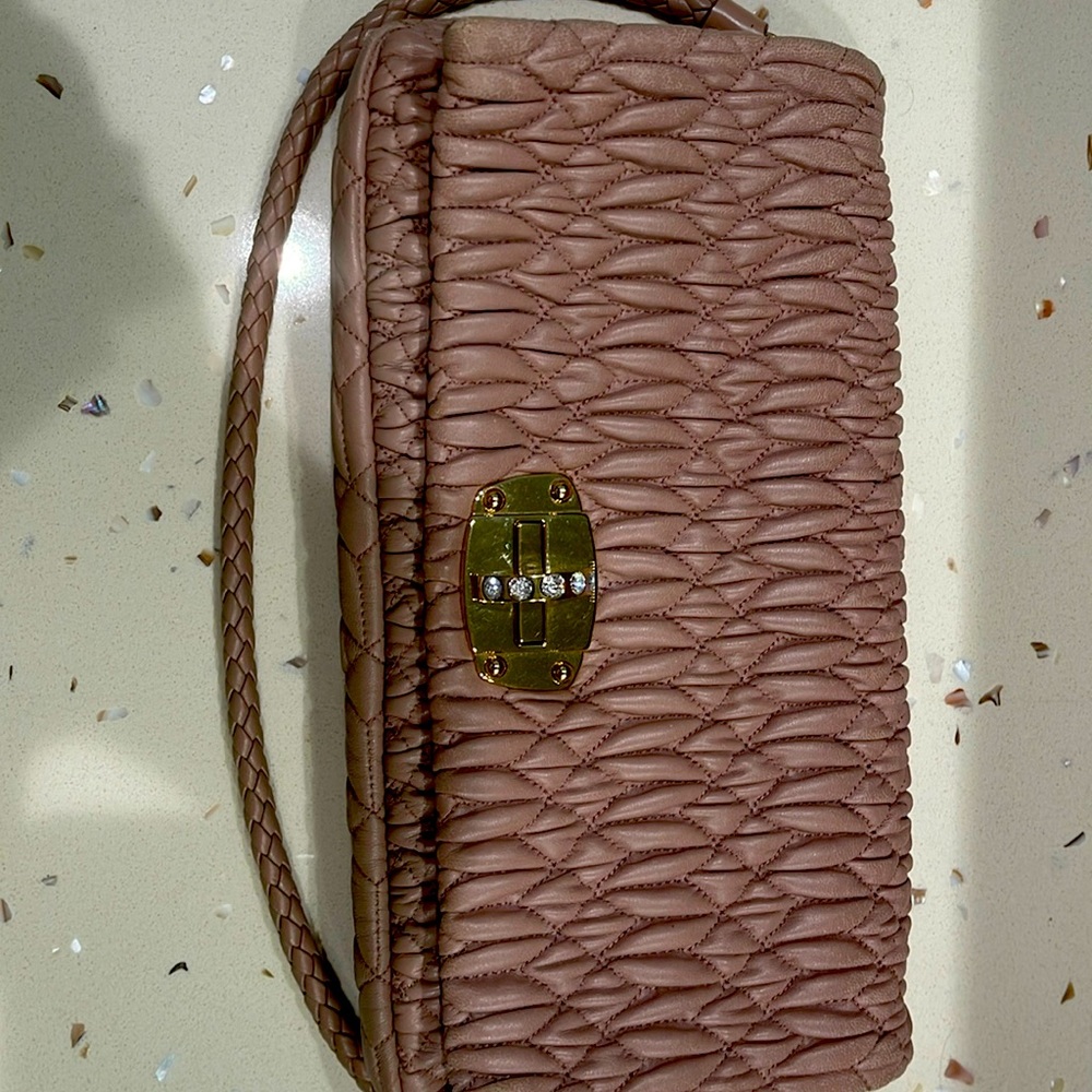 Miu Miu quilted bag Napa crystal clear n cammeo color